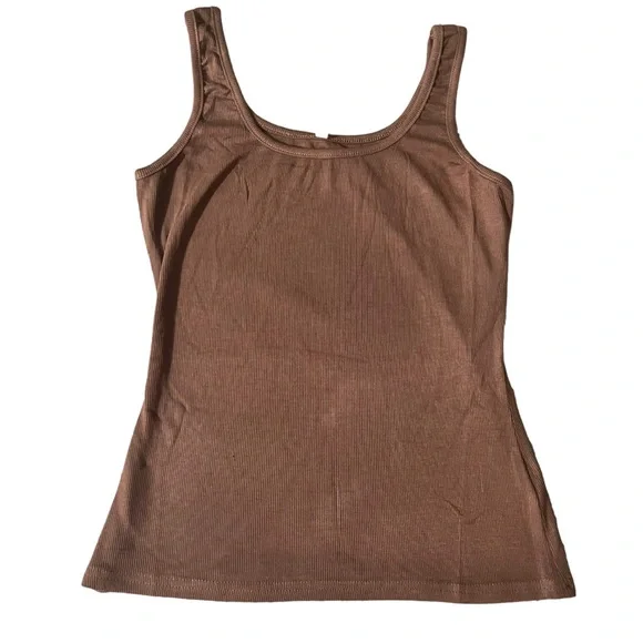 Lulu’s essential tank size small ribbed light brown. Washed but never warn - Picture 3 of 6
